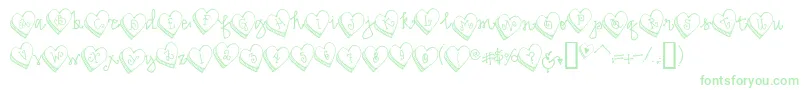 DjCandyHeart Font – Green Fonts on White Background