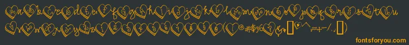 DjCandyHeart Font – Orange Fonts on Black Background