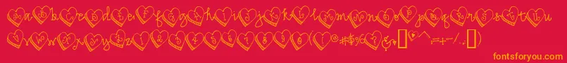 DjCandyHeart Font – Orange Fonts on Red Background
