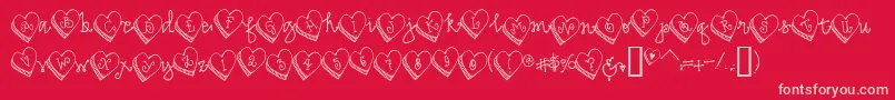 DjCandyHeart Font – Pink Fonts on Red Background