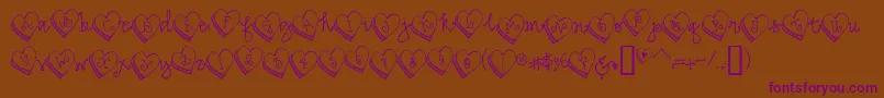 DjCandyHeart Font – Purple Fonts on Brown Background