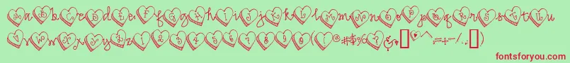 DjCandyHeart Font – Red Fonts on Green Background