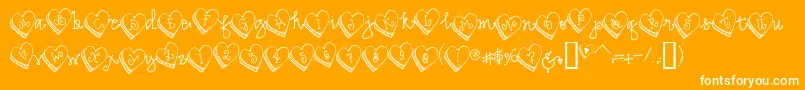 DjCandyHeart-Schriftart – Weiße Schriften auf orangefarbenem Hintergrund