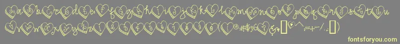 DjCandyHeart Font – Yellow Fonts on Gray Background