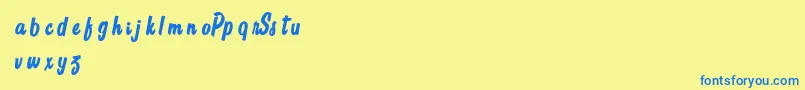 SignPantersScriptDemo Font – Blue Fonts on Yellow Background
