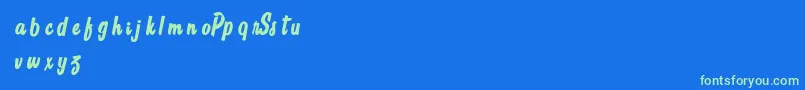 Fonte SignPantersScriptDemo – fontes verdes em um fundo azul