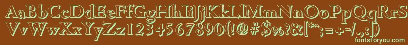 CambridgeshadowBold Font – Green Fonts on Brown Background