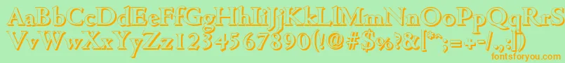 CambridgeshadowBold Font – Orange Fonts on Green Background