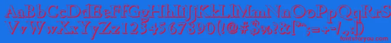 CambridgeshadowBold Font – Red Fonts on Blue Background