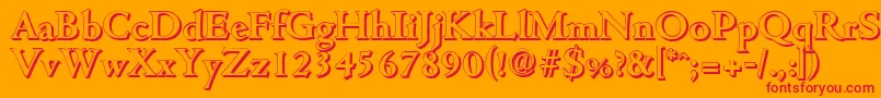 CambridgeshadowBold Font – Red Fonts on Orange Background