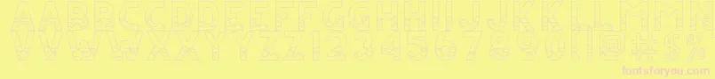 CsJuicyRegular Font – Pink Fonts on Yellow Background