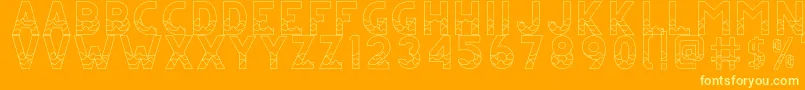 CsJuicyRegular-Schriftart – Gelbe Schriften auf orangefarbenem Hintergrund