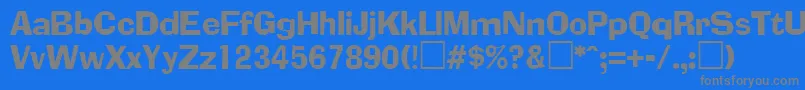 フォントAdlibRegular – 青い背景に灰色の文字