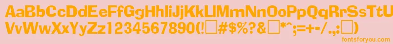 フォントAdlibRegular – オレンジの文字がピンクの背景にあります。