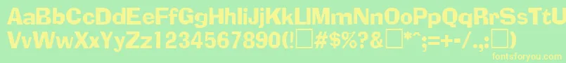 フォントAdlibRegular – 黄色の文字が緑の背景にあります