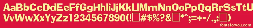 AdlibRegular Font – Yellow Fonts on Red Background