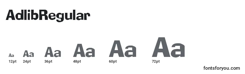 Размеры шрифта AdlibRegular
