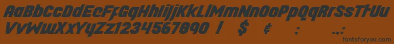 Longhaul-Schriftart – Schwarze Schriften auf braunem Hintergrund