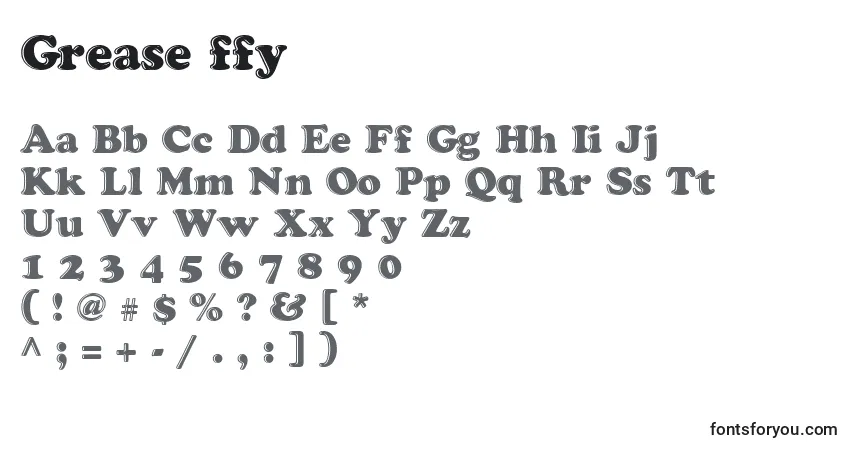 Grease ffy-fontti – aakkoset, numerot, erikoismerkit