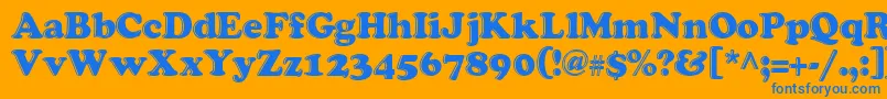 Grease ffy Font – Blue Fonts on Orange Background