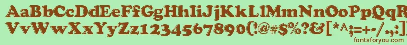 Grease ffy Font – Brown Fonts on Green Background