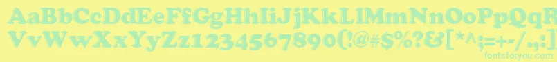Grease ffy Font – Green Fonts on Yellow Background