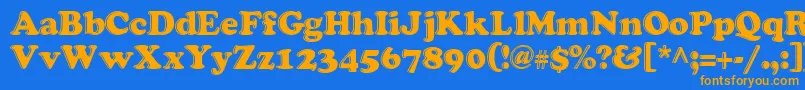 Grease ffy Font – Orange Fonts on Blue Background