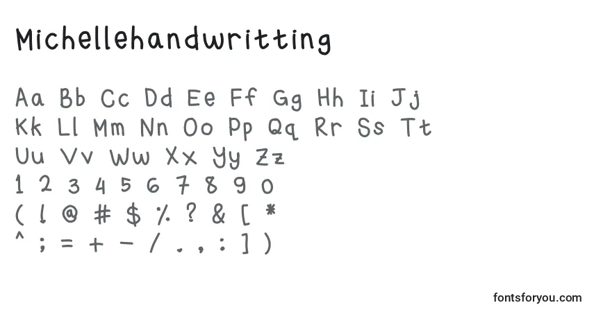 Шрифт Michellehandwritting – алфавит, цифры, специальные символы