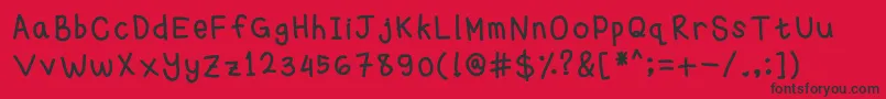 Michellehandwritting Font – Black Fonts on Red Background