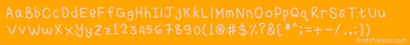 Michellehandwritting Font – Pink Fonts on Orange Background