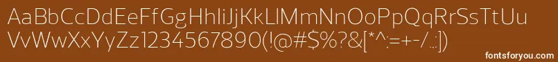 Шрифт ReganLight – белые шрифты на коричневом фоне