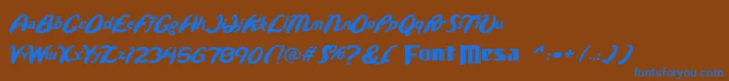Wild Font – Blue Fonts on Brown Background