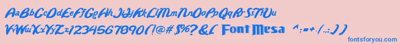 Wild Font – Blue Fonts on Pink Background