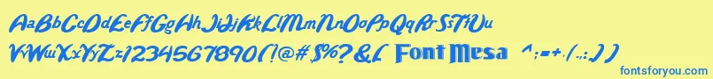 Wild Font – Blue Fonts on Yellow Background
