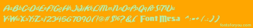 Wild Font – Green Fonts on Orange Background