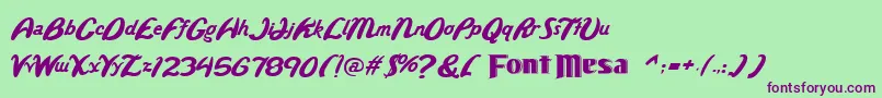 Wild Font – Purple Fonts on Green Background