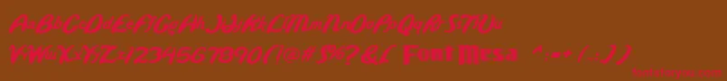 Wild-Schriftart – Rote Schriften auf braunem Hintergrund