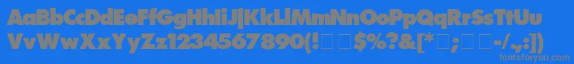 フォントFuturaExtrabold – 青い背景に灰色の文字