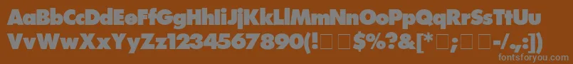 FuturaExtrabold-Schriftart – Graue Schriften auf braunem Hintergrund