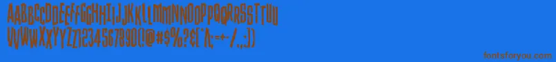 Шрифт Strangerdangerstag – коричневые шрифты на синем фоне