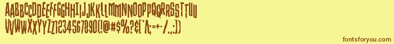 Strangerdangerstag Font – Brown Fonts on Yellow Background