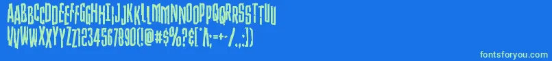 Police Strangerdangerstag – polices vertes sur fond bleu