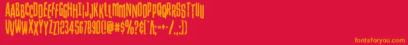 Strangerdangerstag Font – Orange Fonts on Red Background