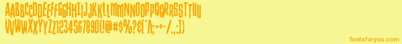 Strangerdangerstag Font – Orange Fonts on Yellow Background