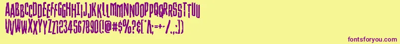 Strangerdangerstag Font – Purple Fonts on Yellow Background