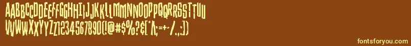 Strangerdangerstag Font – Yellow Fonts on Brown Background
