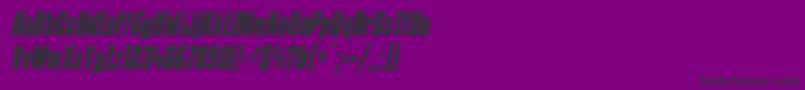 Czcionka KenyanCoffeeBoldItalic – czarne czcionki na fioletowym tle