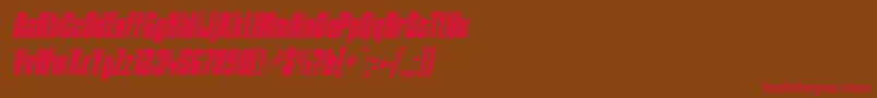 KenyanCoffeeBoldItalic-Schriftart – Rote Schriften auf braunem Hintergrund