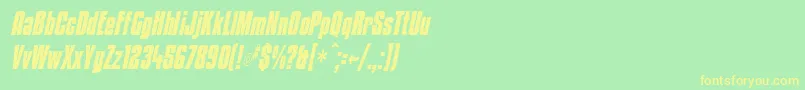 KenyanCoffeeBoldItalic Font – Yellow Fonts on Green Background