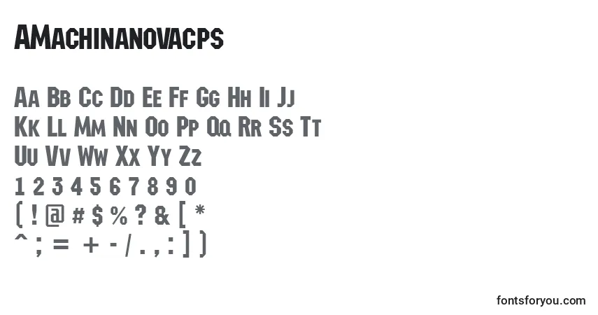 Fuente AMachinanovacps - alfabeto, números, caracteres especiales